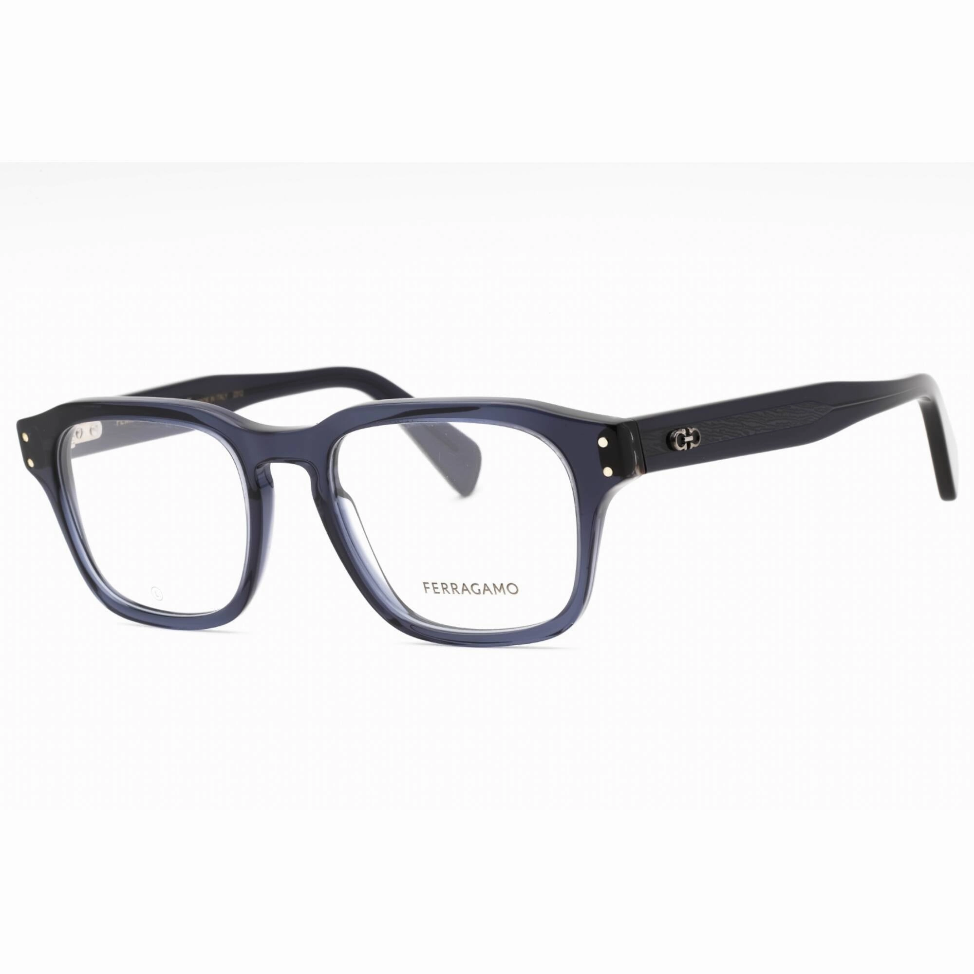 Salvatore Ferragamo Men's Eyeglasses - Crystal Navy Rectangular Frame | SF2958 420