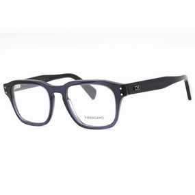 Salvatore Ferragamo Men's Eyeglasses - Crystal Navy Rectangular Frame | SF2958 420
