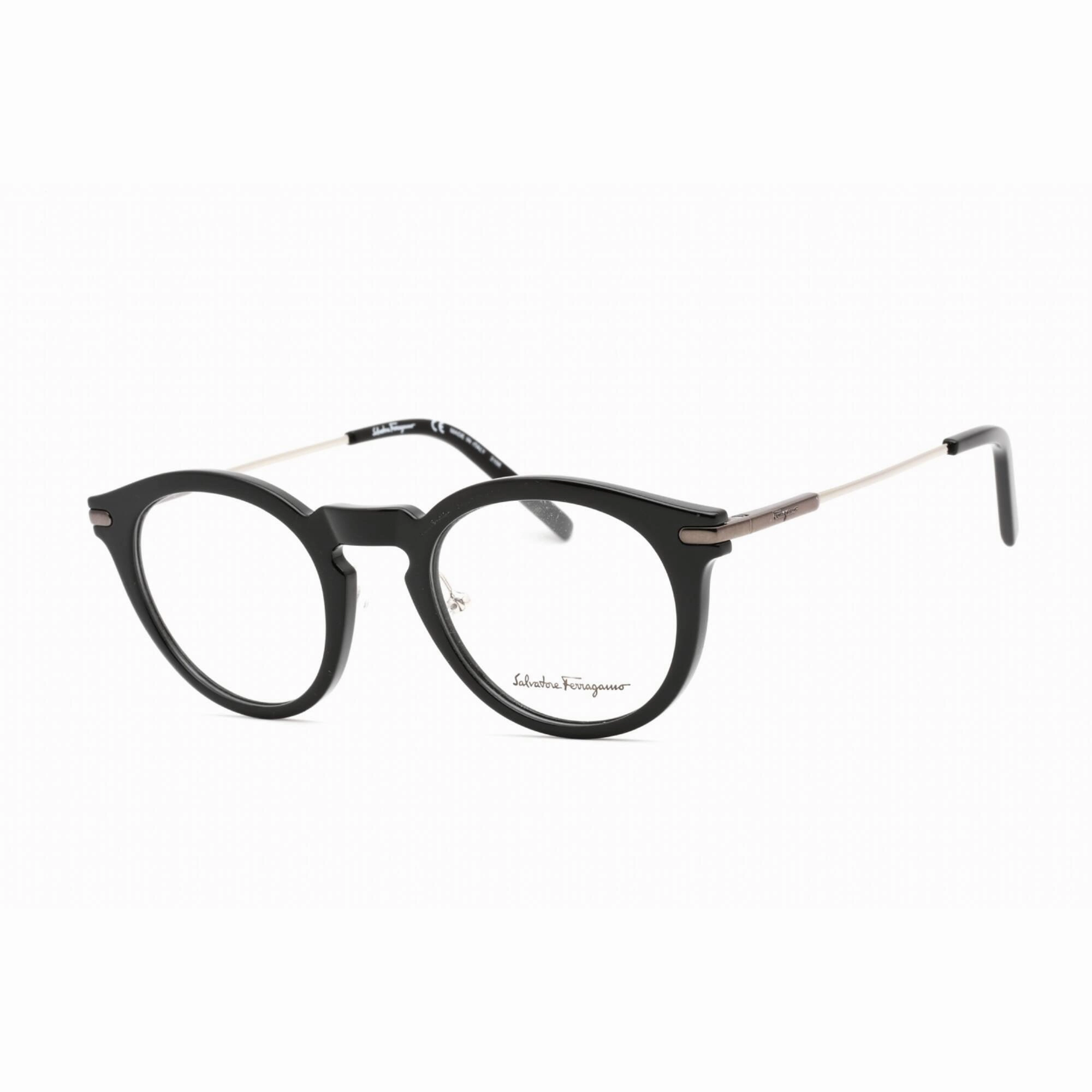 Salvatore Ferragamo Men's Eyeglasses - Full Rim Round Black Plastic Frame | SF2906 001