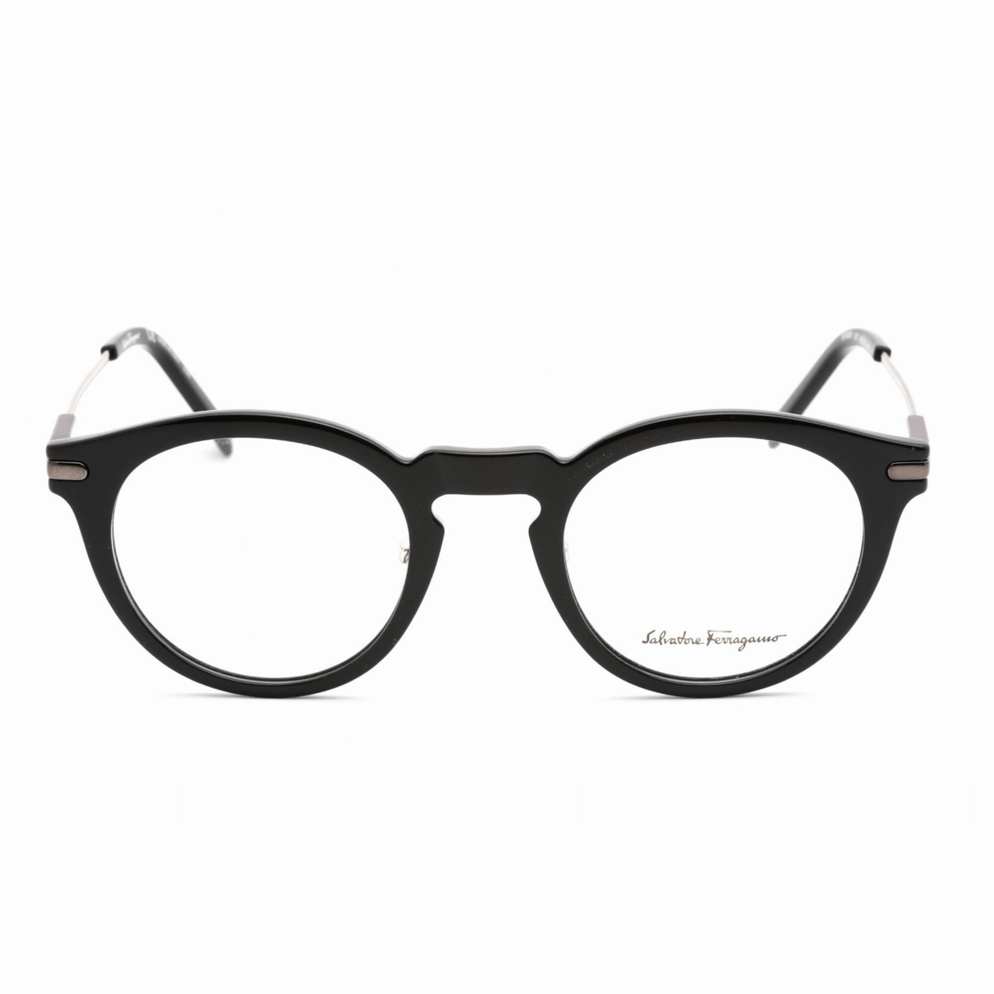 Salvatore Ferragamo Men's Eyeglasses - Full Rim Round Black Plastic Frame | SF2906 001