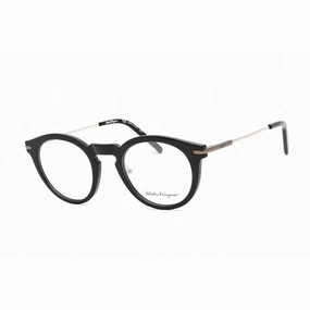 Salvatore Ferragamo Men's Eyeglasses - Full Rim Round Black Plastic Frame | SF2906 001