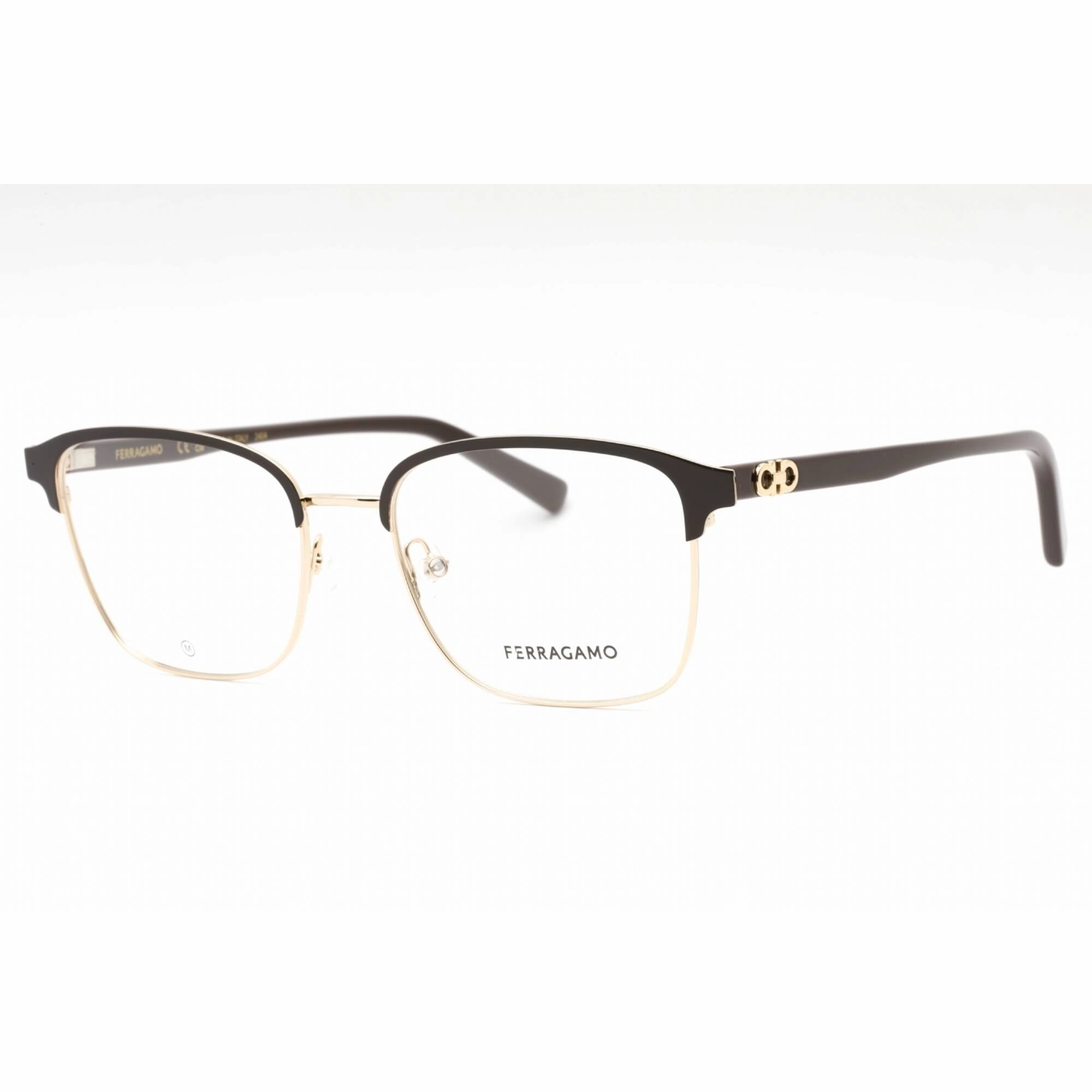 Salvatore Ferragamo Men's Eyeglasses - Gold/Brown Metal Full Rim Frame | SF2225 704