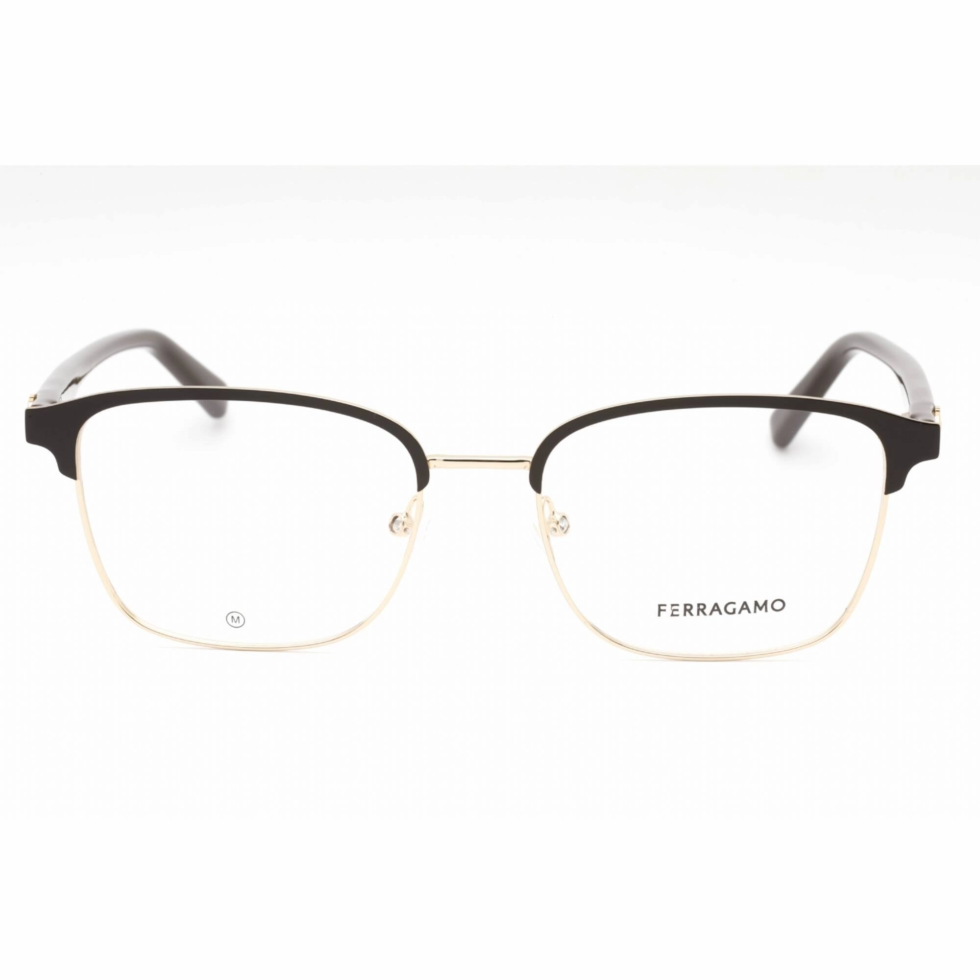 Salvatore Ferragamo Men's Eyeglasses - Gold/Brown Metal Full Rim Frame | SF2225 704