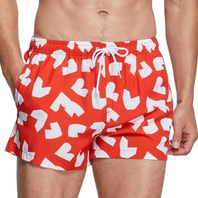 Seobean Men's Quick-Dry Beach Swim Shorts – Printed Board Shorts 241303