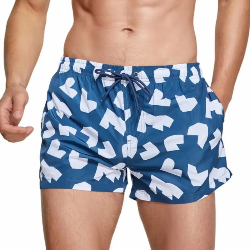 Seobean Men's Quick-Dry Beach Swim Shorts – Printed Board Shorts 241303