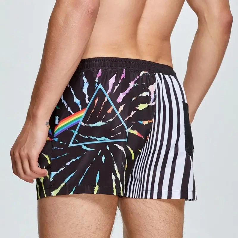 Seobean Men's Quick-Dry Swim Shorts - Beach Board Shorts with Sunflower 241301