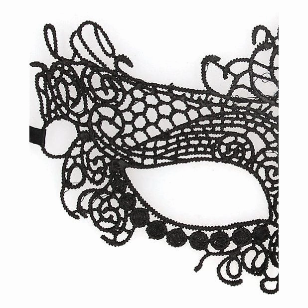 Shots - Ouch Black and White Lace Eye Mask Queen (Black)