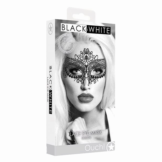 Shots - Ouch Black and White Lace Eye Mask Queen (Black)