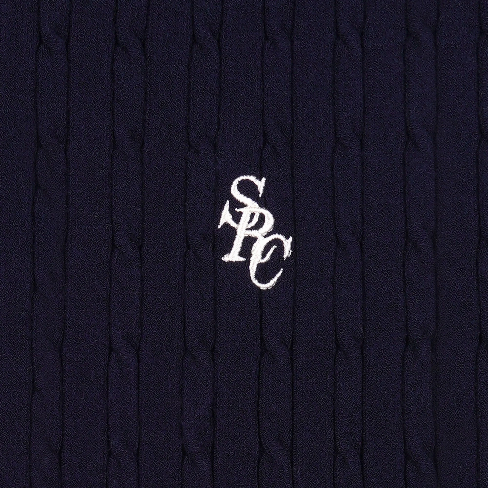 SPORTY & RICH | SRC CABLEKINT POLO { NAVY/CREAM