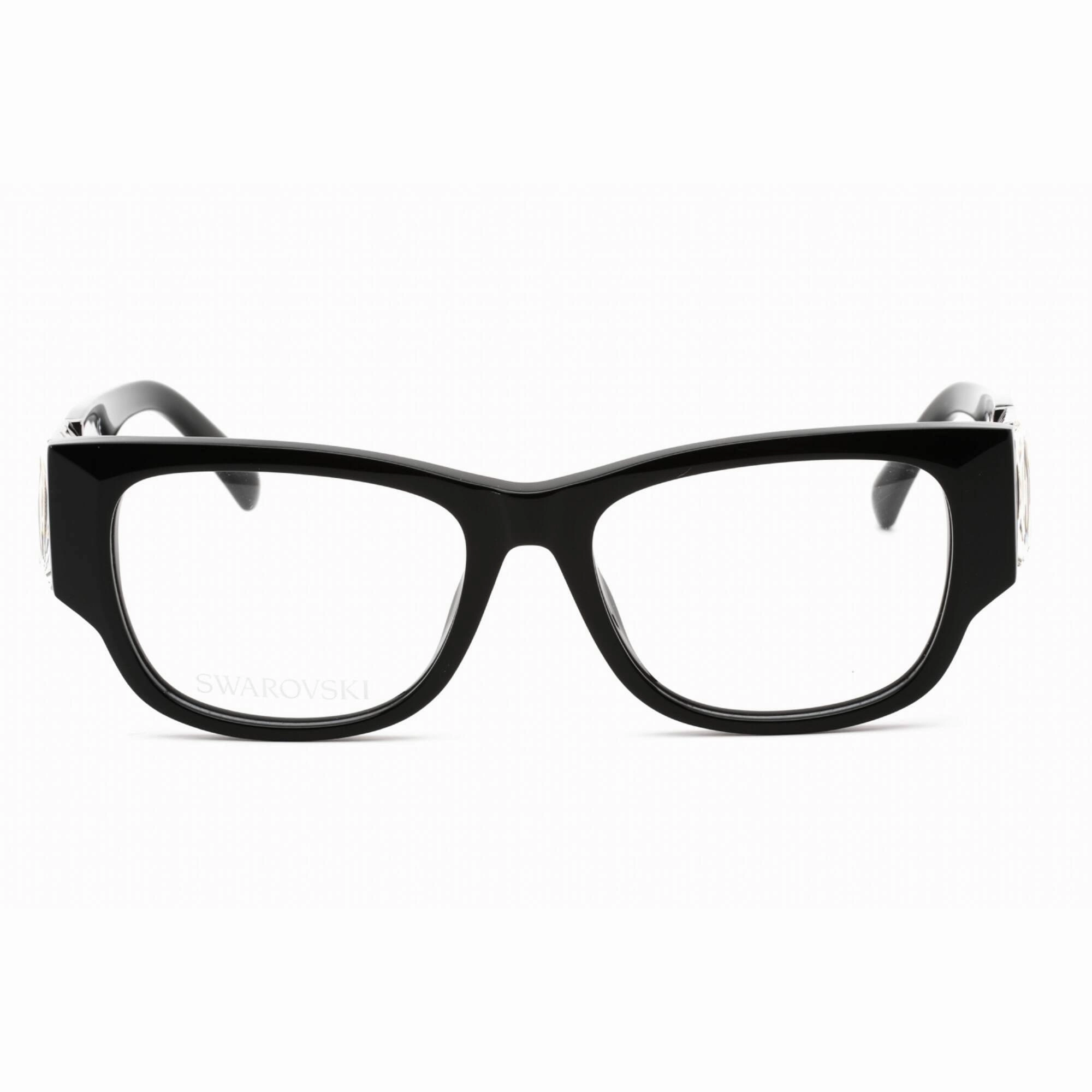 Swarovski Men's Eyeglasses - Rectangular Shape Shiny Black Plastic Frame | SK5473 001