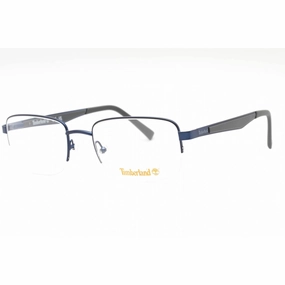 Timberland Men's Eyeglasses - Matte Blue Metal Rectangular Half Rim Frame | TB1787 091