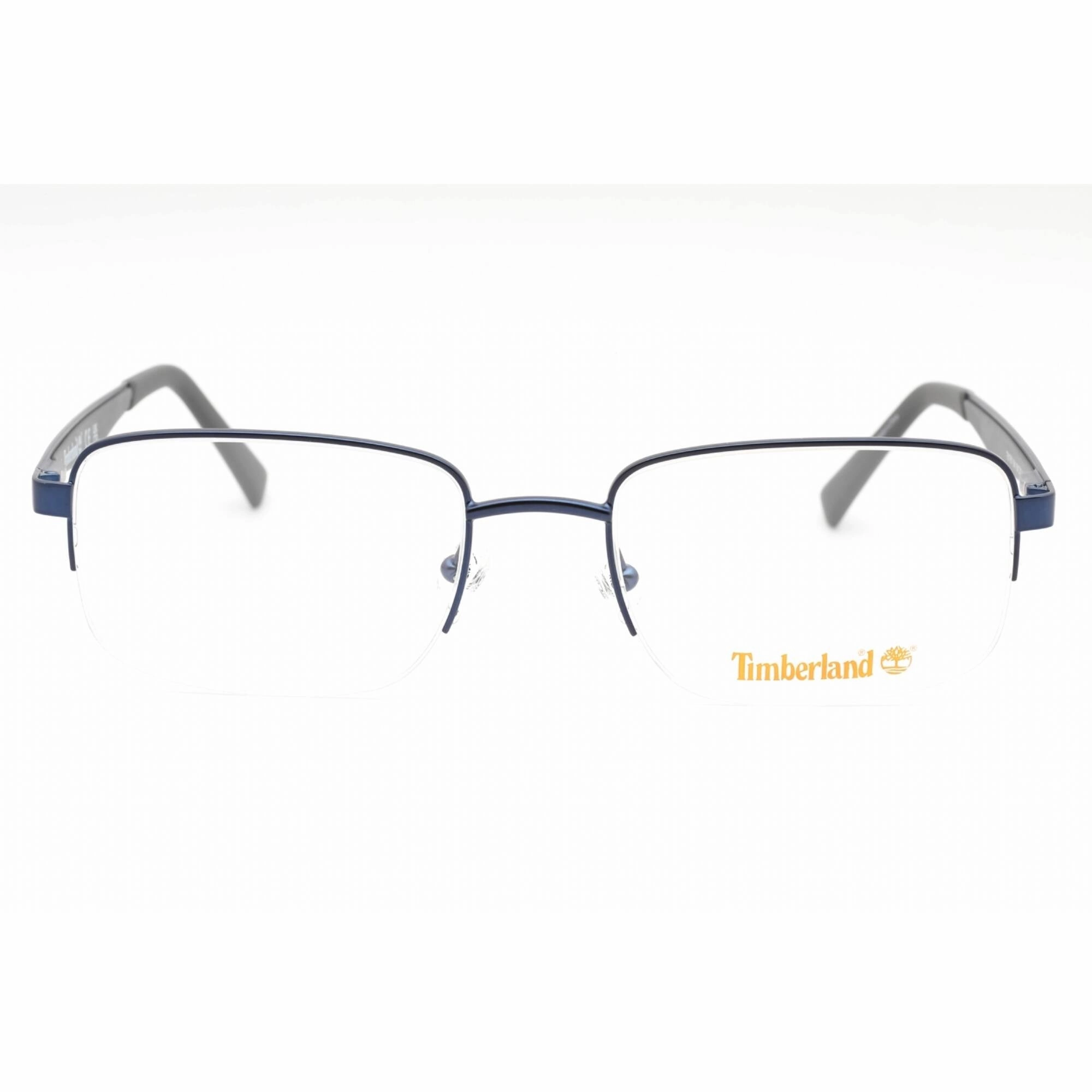 Timberland Men's Eyeglasses - Matte Blue Metal Rectangular Half Rim Frame | TB1787 091