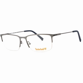 Timberland Men's Eyeglasses - Matte Dark Nickeltin Metal Half Rim Frame | TB1758 007