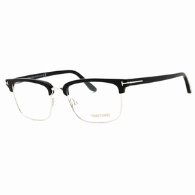 Tom Ford Men's Eyeglasses - Black Metal Square Full Rim Frame Clear Lens | FT5504 005