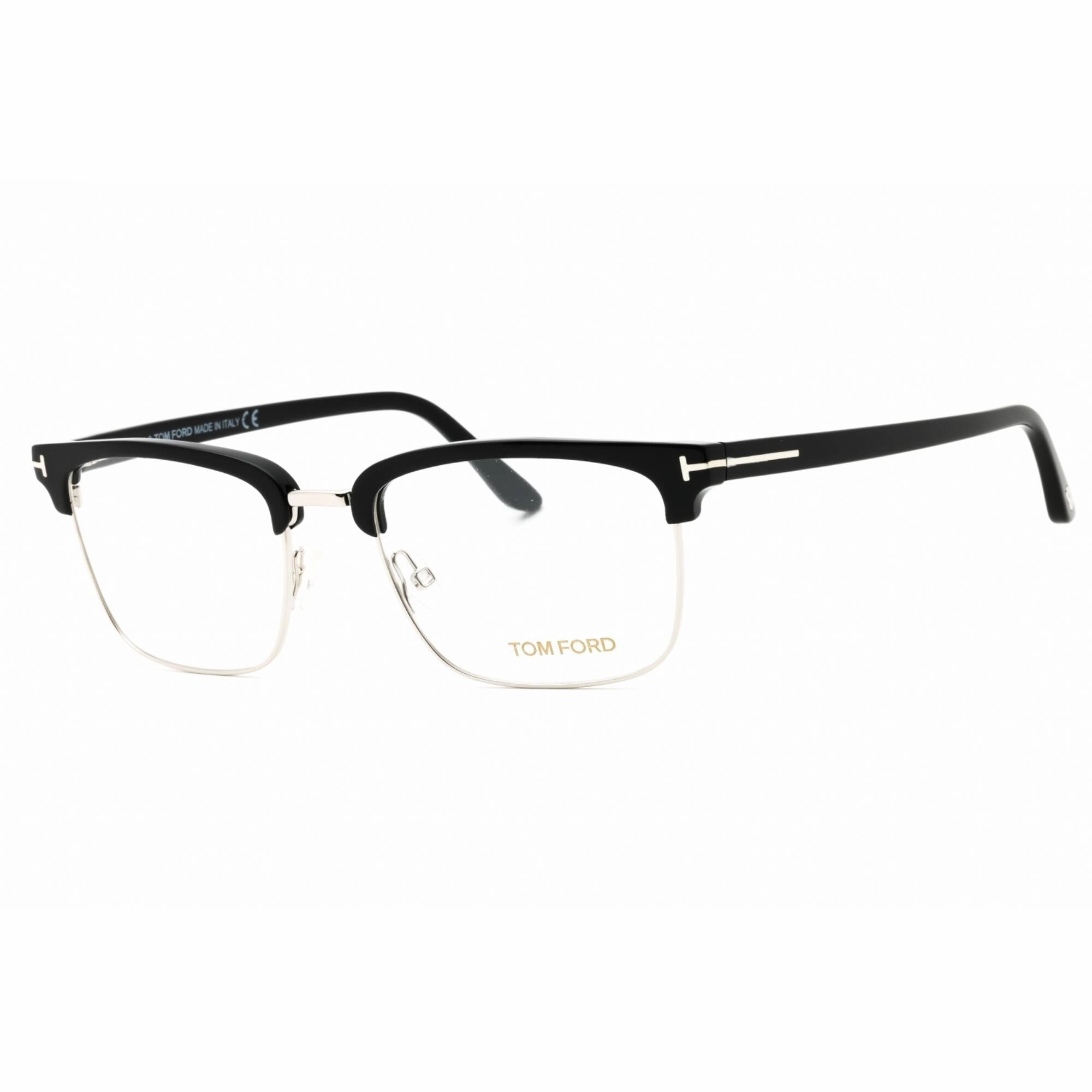 Tom Ford Men's Eyeglasses - Black Metal Square Full Rim Frame Clear Lens | FT5504 005