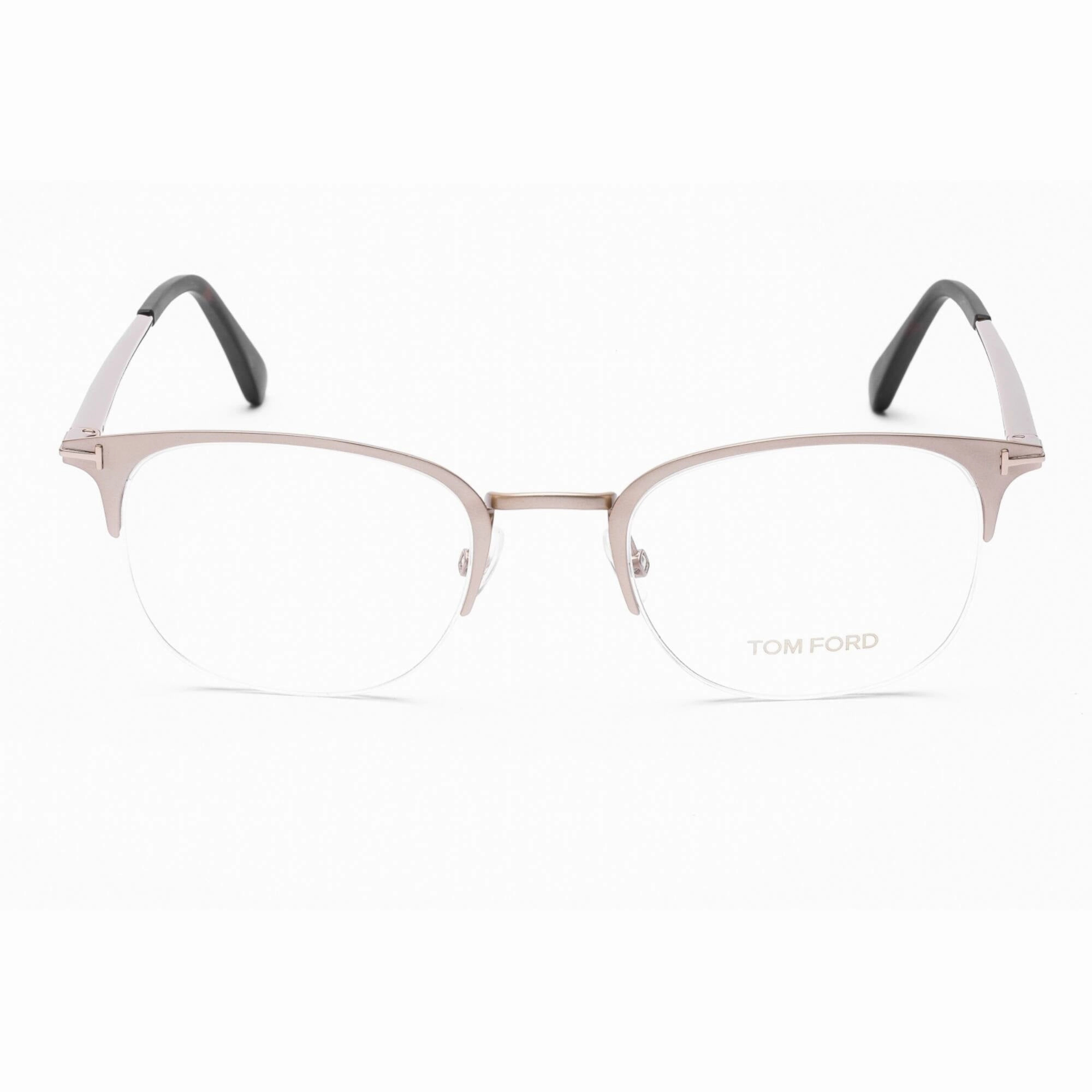 Tom Ford Men's Eyeglasses - Matte Rose Gold Metal Square Half Rim Frame | FT5452 029