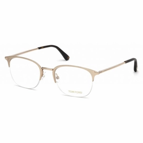 Tom Ford Men's Eyeglasses - Matte Rose Gold Metal Square Half Rim Frame | FT5452 029