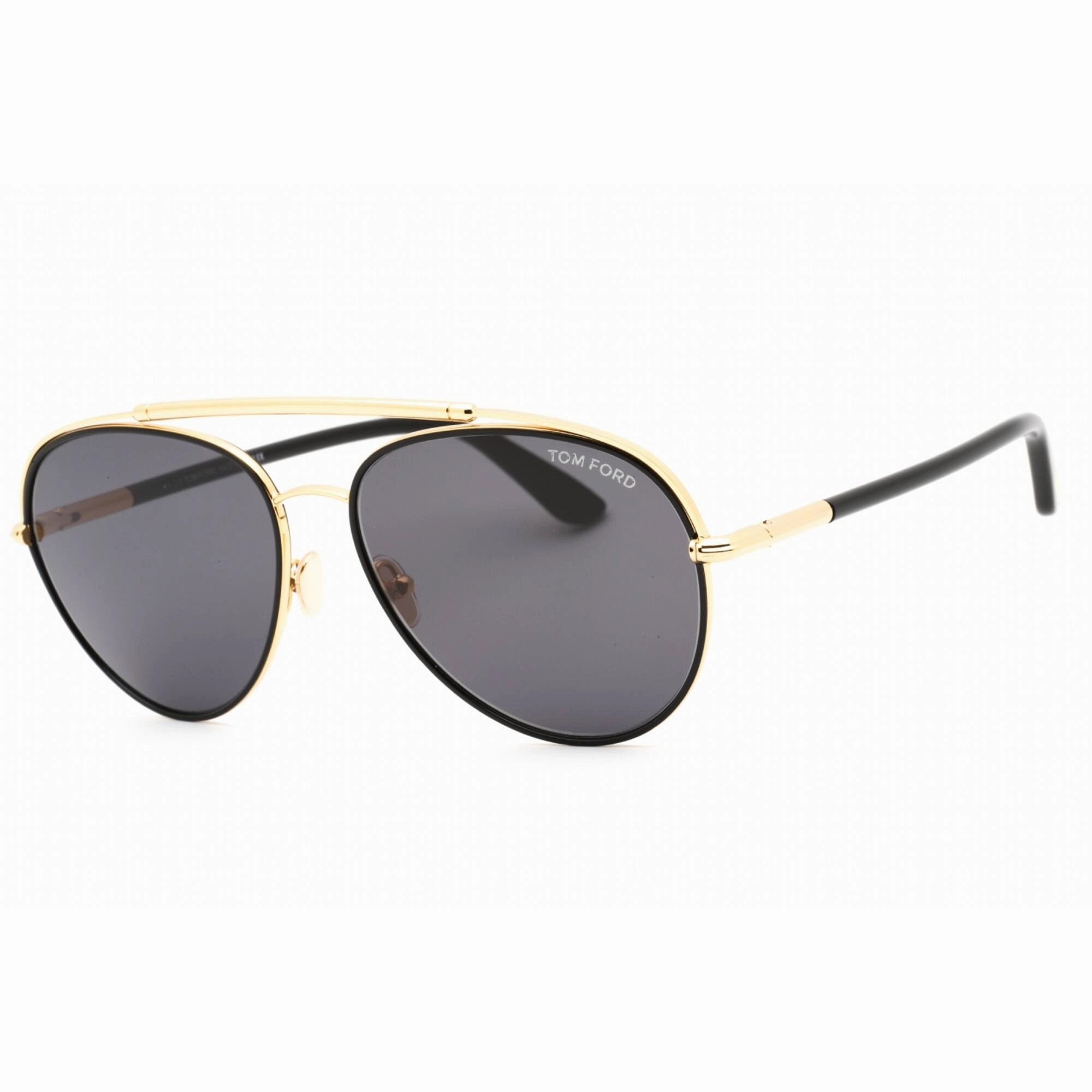Tom Ford Men's Sunglasses - Black Metal Pilot Full Rim Frame Grey Lens | FT0748 01A