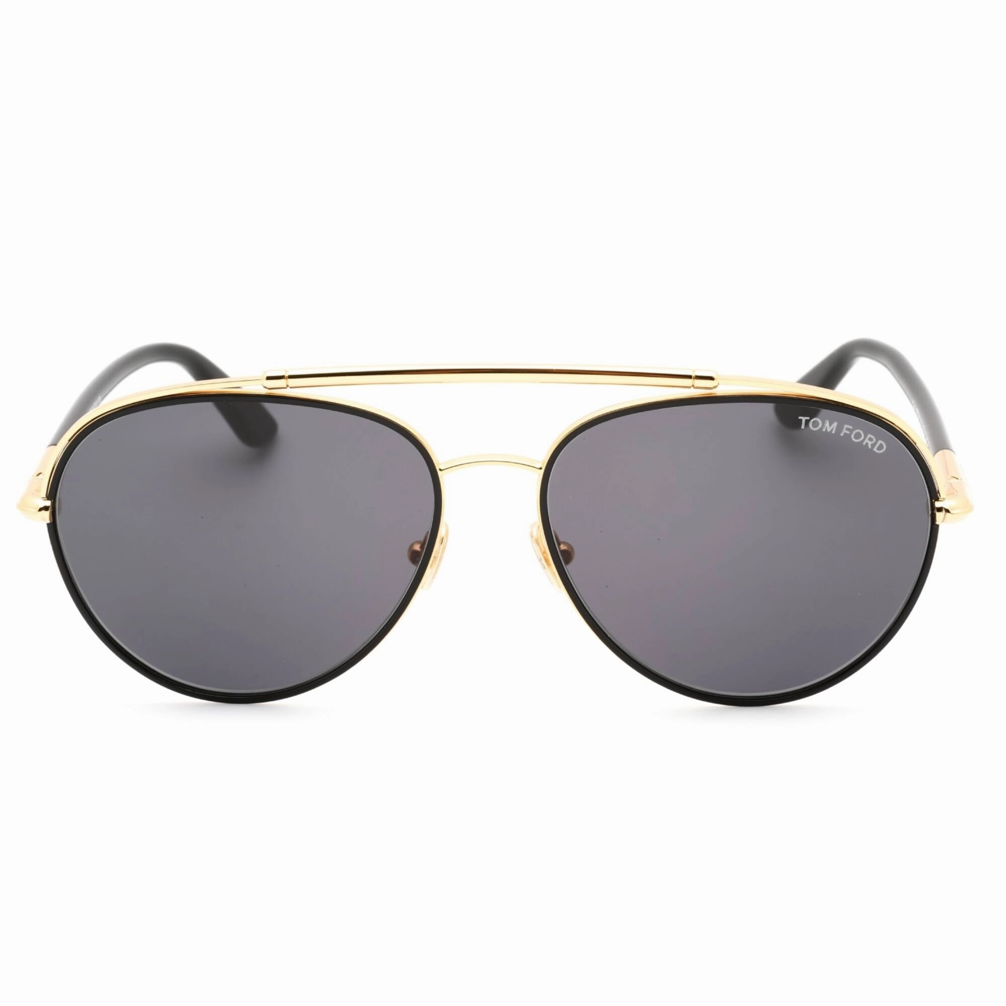 Tom Ford Men's Sunglasses - Black Metal Pilot Full Rim Frame Grey Lens | FT0748 01A