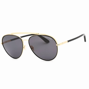 Tom Ford Men's Sunglasses - Black Metal Pilot Full Rim Frame Grey Lens | FT0748 01A