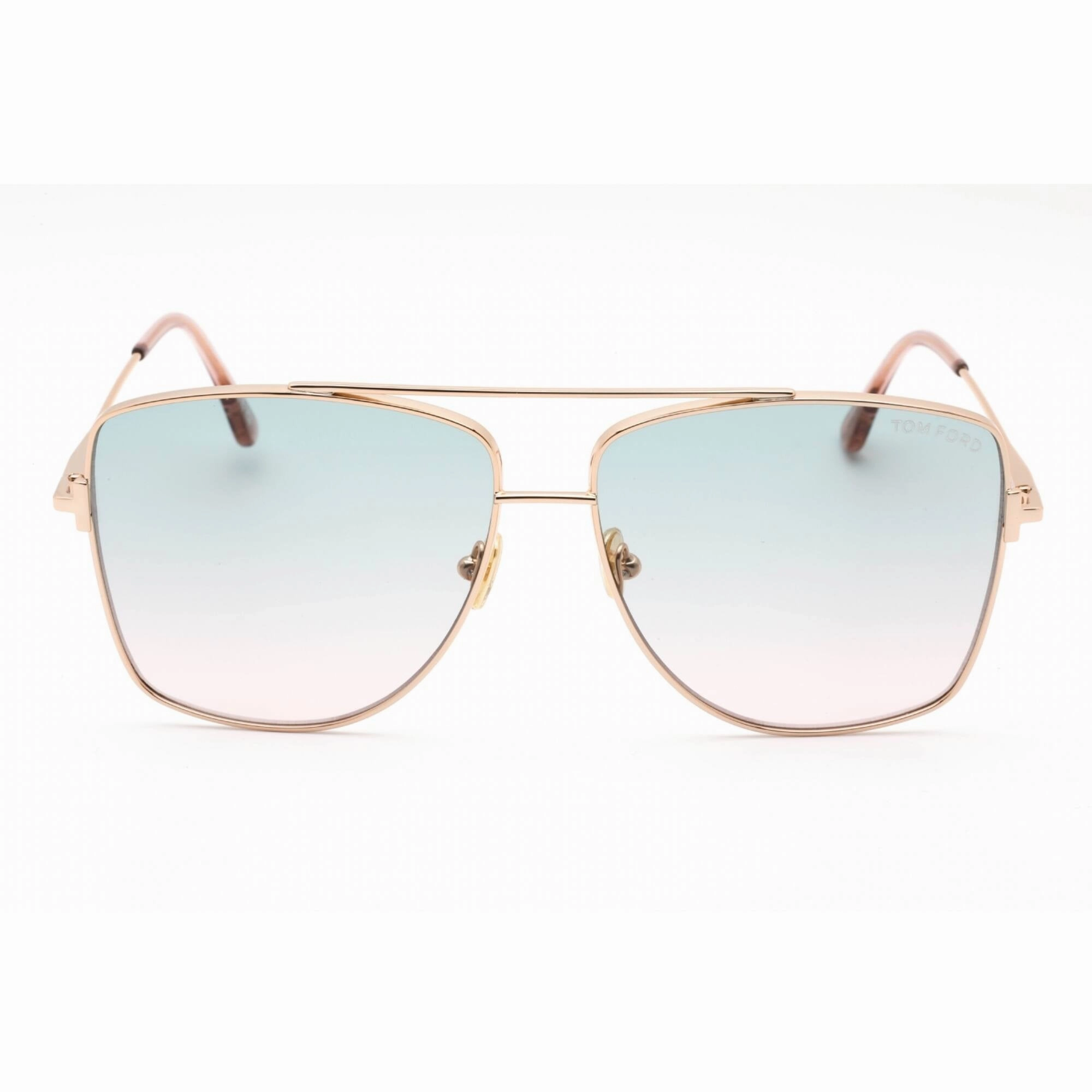 Tom Ford Men's Sunglasses - Shiny Rose Gold Frame Gradient Green Lens | FT0838 28P