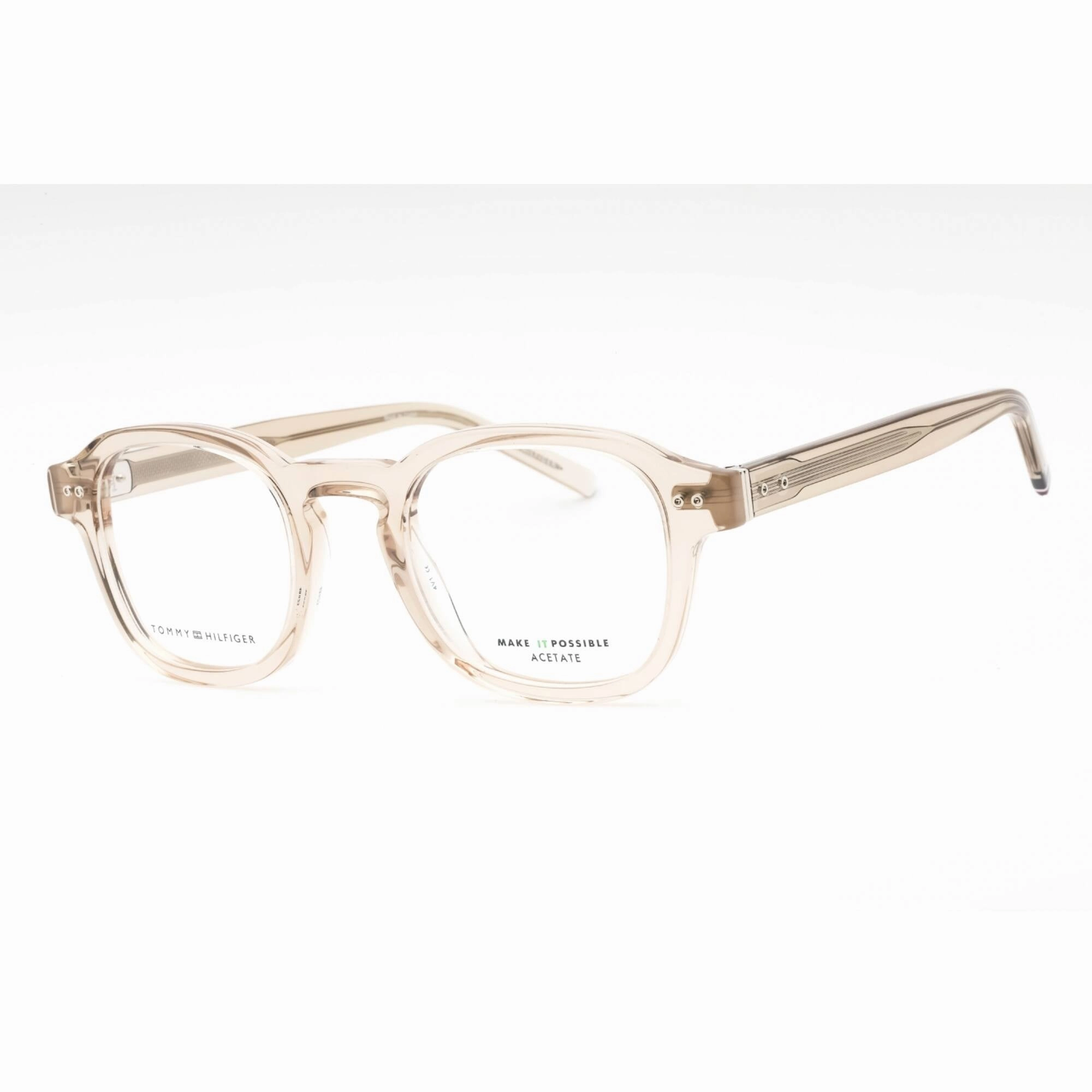 Tommy Hilfiger Men's Eyeglasses - Beige Plastic Round Full Rim Frame | TH 2033 010A 00