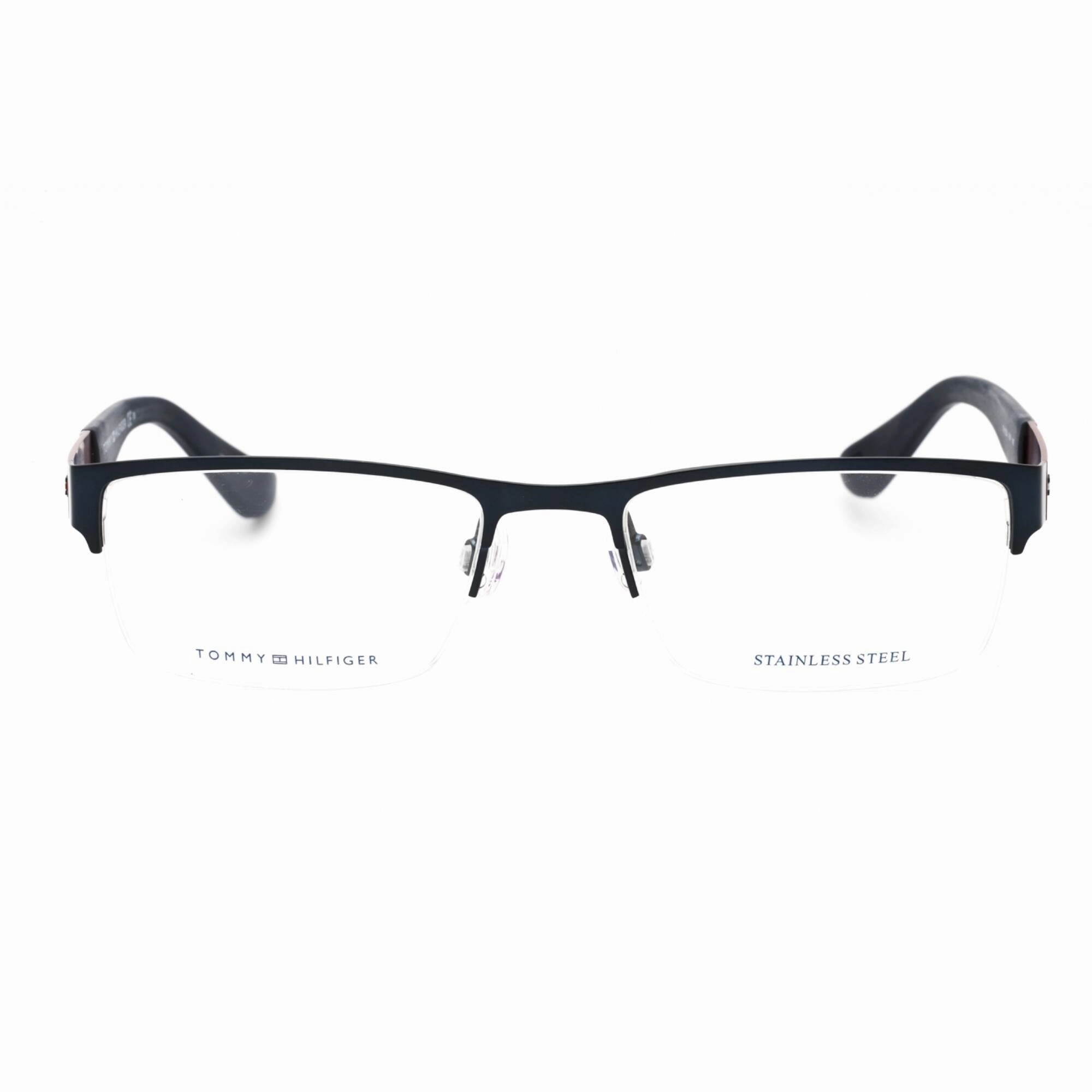 Tommy Hilfiger Men's Eyeglasses - Blue Rectangular Half Rim Frame | Th 1524 0PJP 00