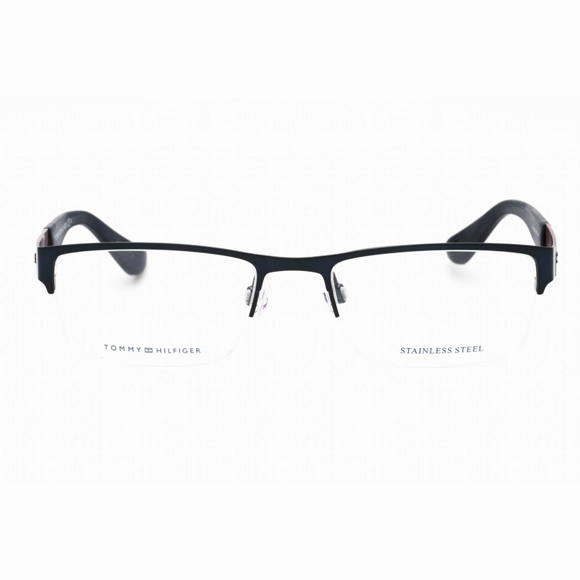 Tommy Hilfiger Men's Eyeglasses - Blue Rectangular Half Rim Frame | Th 1524 0PJP 00