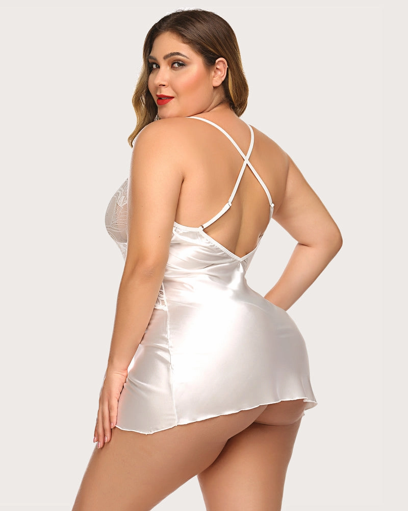 V Neck Nightwear Satin Sleepwear