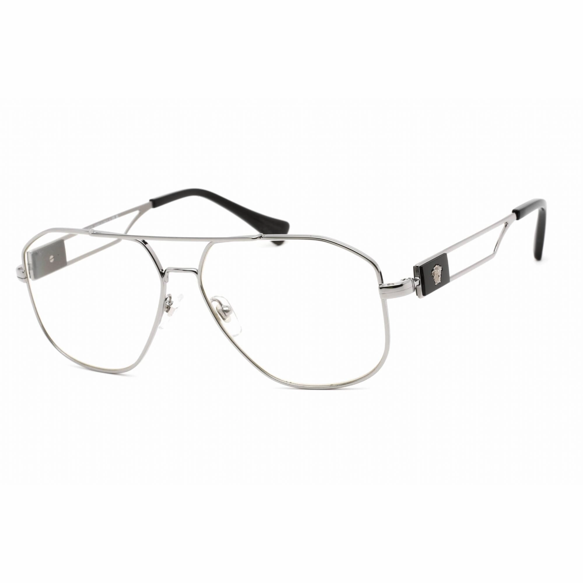 Versace Men's Eyeglasses - Clear Lens Grey Metal Aviator Shape Frame | 0VE1287 1001