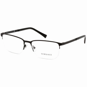 Versace Men's Eyeglasses - Half Rim Matte Black Rectangular Shape Frame | VE1263 1009