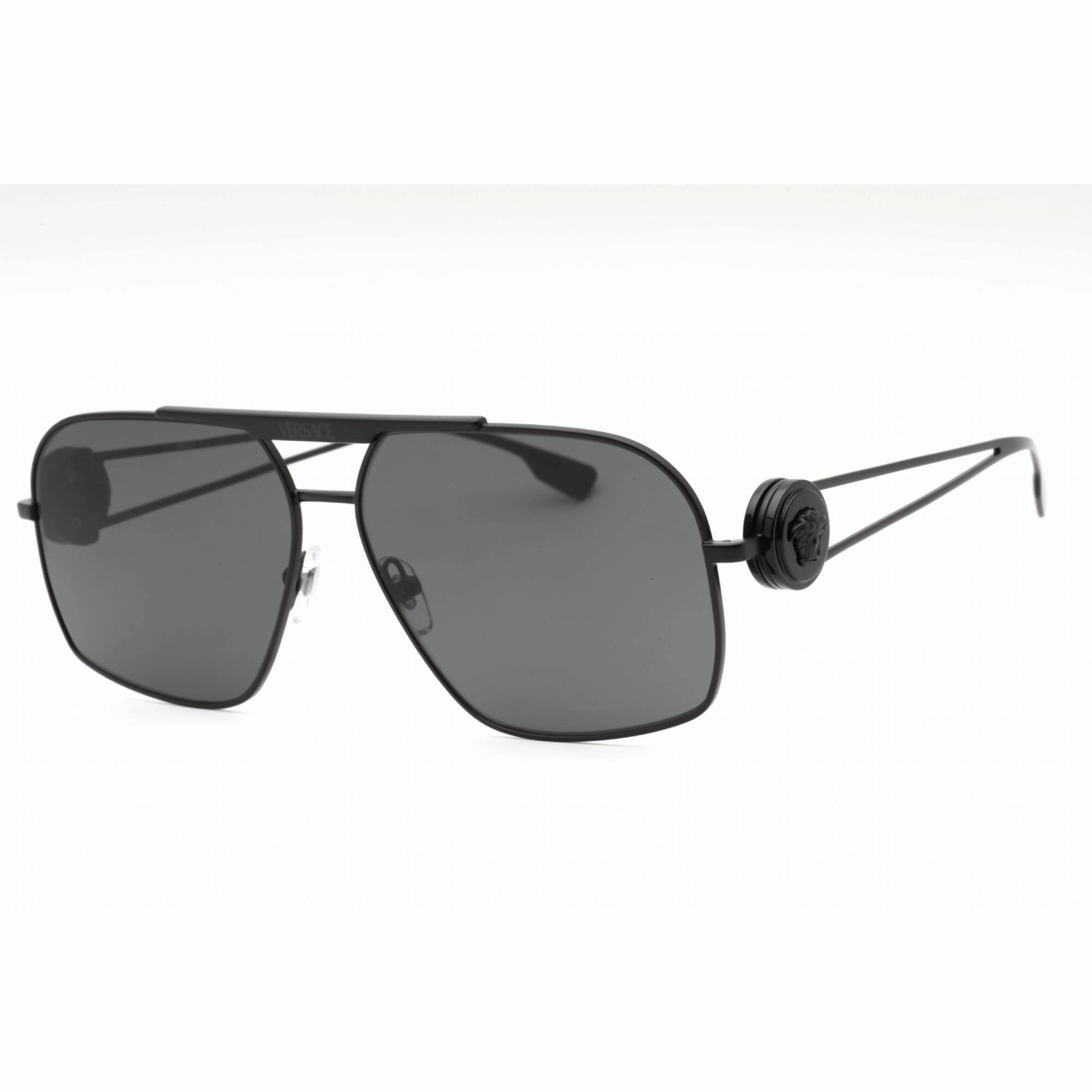 Versace Men's Sunglasses - Matte Black Metal Navigator Full Rim Frame | 0VE2269 143387